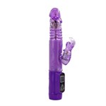 Фиолетовый вибратор Up and Down Love Doudse с ротацией - 22,4 см. - фото 135356