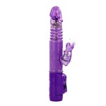 Фиолетовый хай-тек вибратор с ротацией и возвратно-поступательным движением - 24 см. - фото 135371