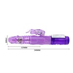 Фиолетовый ротатор с возвратно-поступательными движениями и клиторальным стимулятором - 24 см. - фото 190418