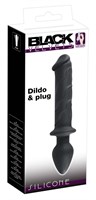 Черный двусторонний стимулятор Dildo   Plug - 22,8 см. - фото 173683