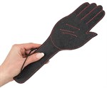 Чёрная шлёпалка Slapper Hand в виде ладошки с контрастной строчкой - 30 см. - фото 63299