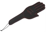 Чёрная шлёпалка Slapper Hand в виде ладошки с контрастной строчкой - 30 см. - фото 63298