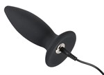 Чёрная перезаряжаемая анальная пробка Black Velvets Recharge Plug M - 12,5 см. - фото 90529