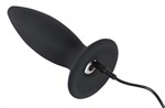 Чёрная перезаряжаемая анальная пробка Black Velvets Recharge Plug L - 14,7 см. - фото 173724