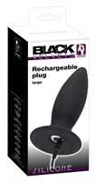 Чёрная перезаряжаемая анальная пробка Black Velvets Recharge Plug L - 14,7 см. - фото 173726