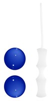 Синие стеклянные вагинальные шарики Ben Wa Medium в белой оболочке - фото 100954