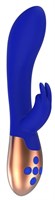Синий вибратор Opulent с функцией нагрева и клиторальной стимуляцией - 20 см. - фото 100978