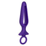 Фиолетовая силиконовая пробка с прорезью Silicone Groove Probe - 10,25 см. - фото 1401484