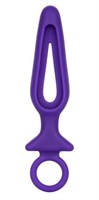 Фиолетовая силиконовая пробка с прорезью Silicone Groove Probe - 10,25 см. - фото 1401481