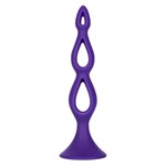 Фиолетовая анальная елочка Silicone Triple Probe - 14,5 см. - фото 39536