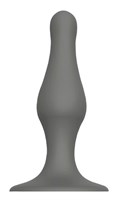 Серый удлиненный анальный стимулятор PLUG WITH SUCTION CUP - 15,6 см. - фото 90635