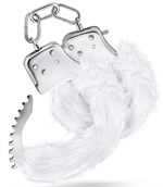 Белые игровые наручники Plush Fur Cuffs - фото 161690