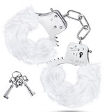 Белые игровые наручники Plush Fur Cuffs - фото 161687