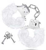 Белые игровые наручники Plush Fur Cuffs 101172 - фото 161687