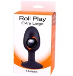 Черная анальная втулка со смещенным центром тяжести ROLL PLAY EXTRA LARGE - 12 см. 101200 - фото 170656