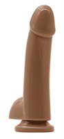 Кофейный гладкий фаллоимитатор на присоске с мошонкой Smooth 5 Inch Dildo - 17 см. 101366 - фото 90795