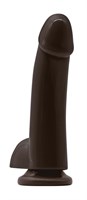 Коричневый гладкий фаллоимитатор на присоске с мошонкой Smooth 5 Inch Dildo - 17 см. 101367 - фото 90797