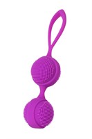 Фиолетовые вагинальные шарики с ресничками JOS NUBY - фото 90906