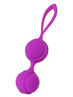 Фиолетовые вагинальные шарики с ресничками JOS NUBY - фото 173280