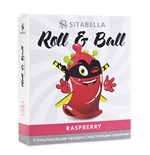 Стимулирующий презерватив-насадка Roll   Ball Raspberry - фото 174448