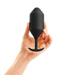 Чёрная пробка для ношения B-vibe Snug Plug 5 - 14 см.  - фото 1363213