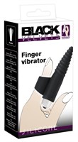 Черная вибронасадка на палец с винтовым наконечником Finger Vibrator - 10,5 см. - фото 192513