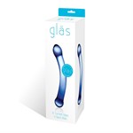 Синий изогнутый фаллоимитатор Curved G-Spot Glass Dildo - 16 см. - фото 91047