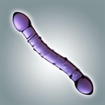 Фиолетовый стеклянный фаллоимитатор - 19 см. - фото 174645