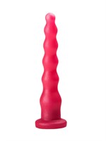 Розовый удлинённый анальный стимулятор с шариками - 22 см. - фото 1321379