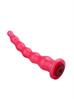 Розовый удлинённый анальный стимулятор с шариками - 22 см. - фото 1321380