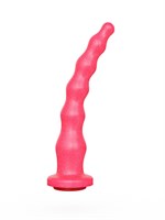 Розовый удлинённый анальный стимулятор с шариками - 22 см. 104341