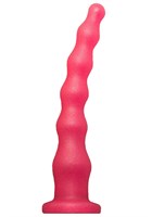 Розовый удлинённый анальный стимулятор с шариками - 22 см. - фото 1401929