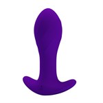 Фиолетовая анальная втулка с вибрацией - 10,5 см. - фото 1401944