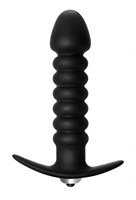 Чёрная анальная вибропробка Twisted Anal Plug - 13 см. - фото 1412056