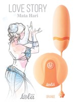 Оранжевое виброяйцо Mata Hari с пультом ДУ - фото 175018