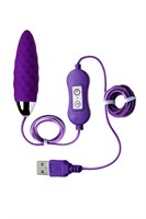 Фиолетовое узенькое виброяйцо с пультом управления A-Toys Cony, работающее от USB - фото 175053