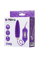 Фиолетовое узенькое виброяйцо с пультом управления A-Toys Cony, работающее от USB - фото 1363335