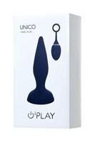 Синяя анальная вибровтулка OPlay Unico с пультом ДУ - 13,5 см. - фото 91290