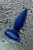 Синяя анальная вибровтулка OPlay Unico с пультом ДУ - 13,5 см. - фото 91300