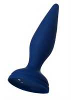 Синяя анальная вибровтулка OPlay Unico с пультом ДУ - 13,5 см. - фото 157789