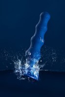 Синяя анальная вибровтулка OPlay Wave с пультом ДУ - 15,5 см. - фото 91336