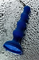 Синяя анальная вибровтулка OPlay Wave с пультом ДУ - 15,5 см. - фото 175177