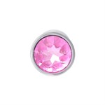 Серебристая анальная втулка с розовым кристаллом в основании - 7 см. - фото 175408