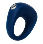 Синее эрекционное кольцо на пенис Satisfyer Power Ring - фото 470091