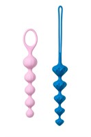 Набор из 2 цветных анальных цепочек Satisfyer Beads - фото 175464