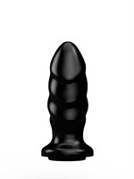 Чёрный спиралевидный анальный плаг - 12,9 см. 104784