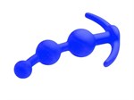 Синяя анальная цепочка из 3 звеньев - 13 см. - фото 158085