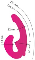 Ярко-розовый анатомический страпон с вибрацией - фото 64442