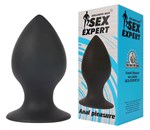 Чёрная анальная втулка Sex Expert - 8 см. - фото 1402189