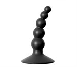 Чёрный фигурный изогнутый анальный стимулятор - 8,5 см. - фото 1402190